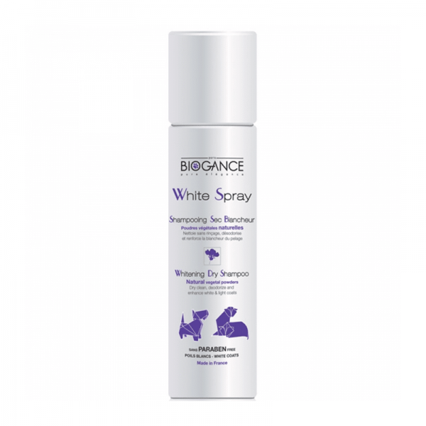 White Spray Perro y Gato Shampoo en Seco Para Pelo Blanco