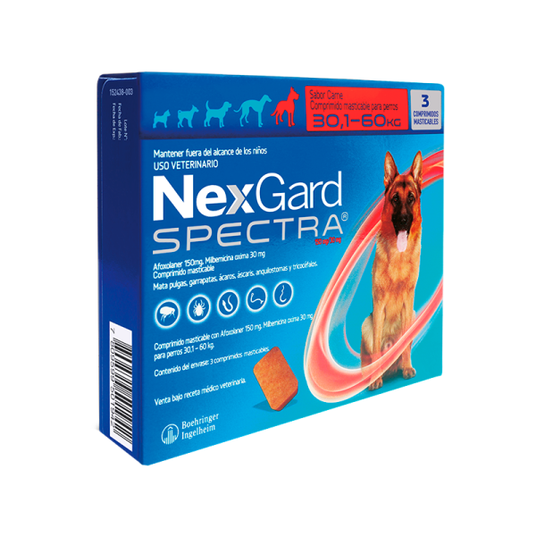 Nexgard Spectra 30.1 a 60Kg – 3 Comprimidos