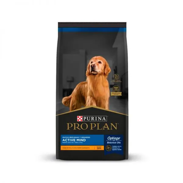 Proplan Active Mind +7 raza media y grande 3KG (Detalle en empaque)